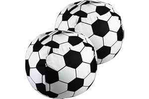 DEELF OUTLET 2 Packs Stuffed Animal Storage Beanbag Cover 24" Bean Bag Storage for Kids Girs Boys Room Toys Organizer Heavy-duty Zipper Bean Bag Chair Covers Only, Soccor Print