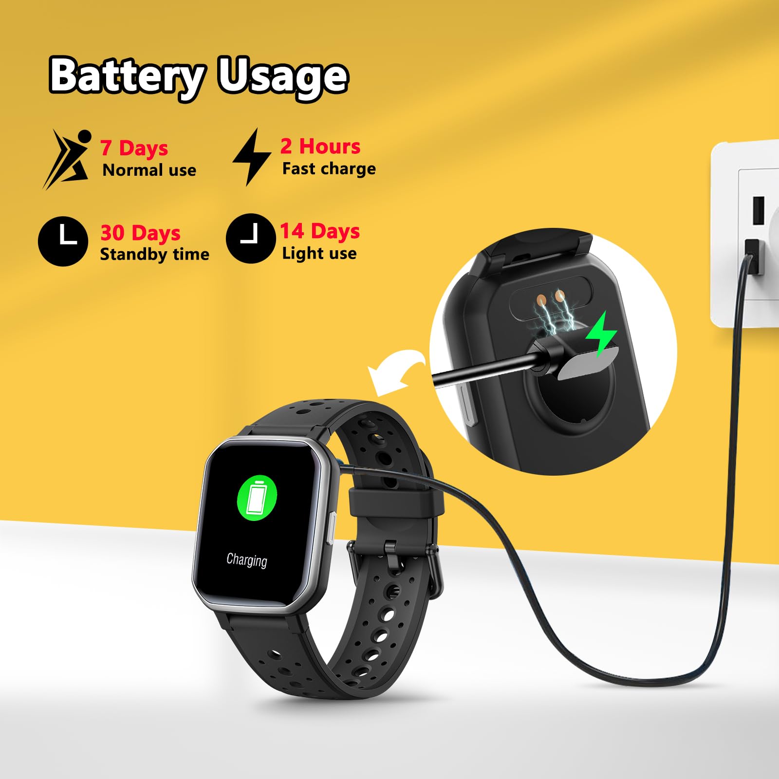 Smart Watch for Kids Teens, Fitness Tracker Boy Girls Watch with 19 Sport Modes, Pedometer, Sleep Monitor, Kids Watch Birthday Gifts Toy Gift for Girls Boys 6-16 (Black)