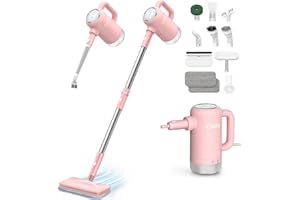 Czlife Z7 Steam Mop for Floor Cleaning, 13-in-1 Handheld Steam Cleaner for Home Tile Grout Hardwood Laminate Furniture Couch Clothes Carpet, Multi-Purpose Floor Steamer Machine, Corded (Pink)