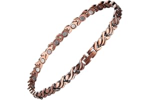 MagEnergy Copper Ankle Bracelet for Women - 99.9% Pure Copper Magnetic Anklets with 3500 Gauss Magnets - 10 Inch Adjustable Fishtail Anklets Jewelry Gift