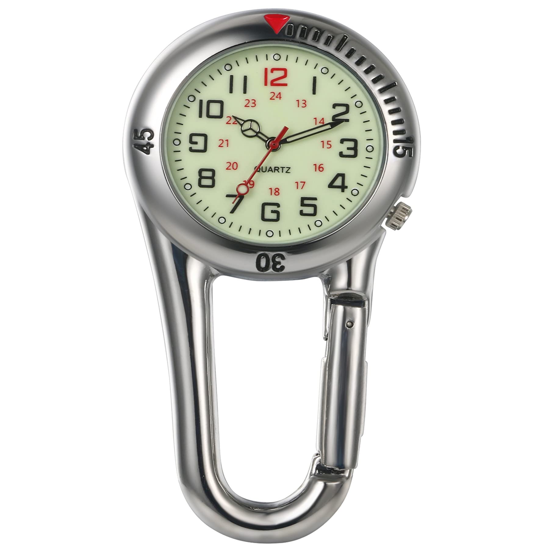 Avaner Men's Fob Watch, Carabiner Clip Watch, Backpack Belt Pocket Watch with Luminous Dial for Hiking or Climbing