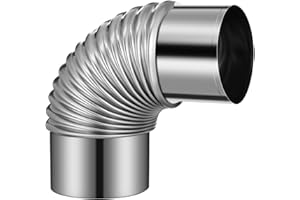 MAGICLULU 90 Degree Stove Pipe 3 Inch Stainless Steel Chimney Flue for Outdoor Wood Stove, Elbow Extension Tube Camping Acces