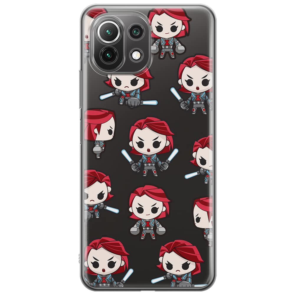 ERT GROUP mobile phone case for Xiaomi 11 Lite 4G/5G original and officially Licensed Marvel pattern Black Widow 013, partially transparent — image 1
