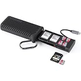 PGYTECH UHS-II SD4.0/Micro SD Card Reader Holder TF Memory Card Reader Case | CreateMate High-Speed 2-in-1 USB 3.1 Type-C for Camera/Phone/Drone/Action Camera, Plug &amp; Play (Black, for SD/Micro SD)