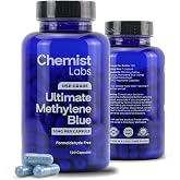 Chemist Labs Methylene Blue Capsules 10mg, 120 Count, 4 Month Supply | Blue Methylene, 120ct, Alternative to Drops and Gummies, Made in USA, USP, Formaldehyde-Free, Lab Tested