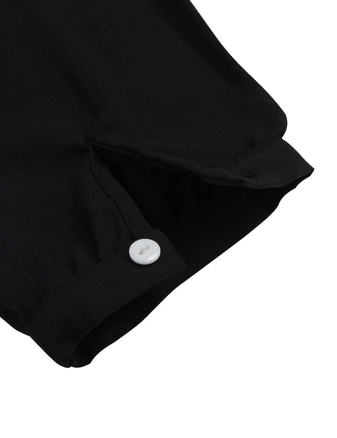 BMJL Women\'s Casual Button Down Shirt V Neck T Shirt Work Blouse Plus Size Tunic Tops(M,Black)