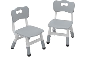 GAOMON Kids Chair, 3 Level Height Adjustable Kid Chair, Plastic Toddler Chairs for Children Boys Girls Age 2-6, Suitable for Home Family Classroom Nursery Indoor Use (2 Pack, Dark Grey)