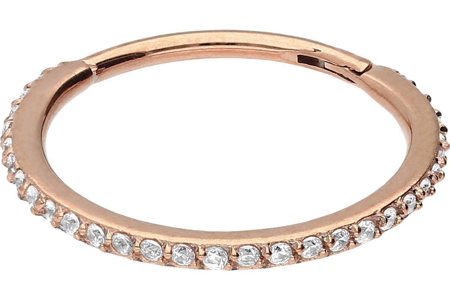 PIERCINGLINE Surgical Steel Segment Ring Clicker | Crystals | Piercing Septum Tragus Helix | Choice of Colours and Sizes, Stainless Steel