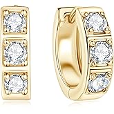 DYUNQ Moissanite Hoop Earrings Men, Lab Created Imitation Diamond 925 Sterling Silver Hypoallergenic 4.5MM Male Huggie, Anniversary Valentines Jewelry Gifts for Men Husband