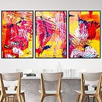 3 Piece Framed Canvas Wall Art Abstract Colorful Pictures Canvas Prints Home Artwork Decoration for Living Room,Bedroom - 16