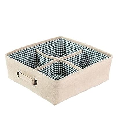 Amazon Com Yiuswoy Cotton Linen Drawer Organizer Divider Closet