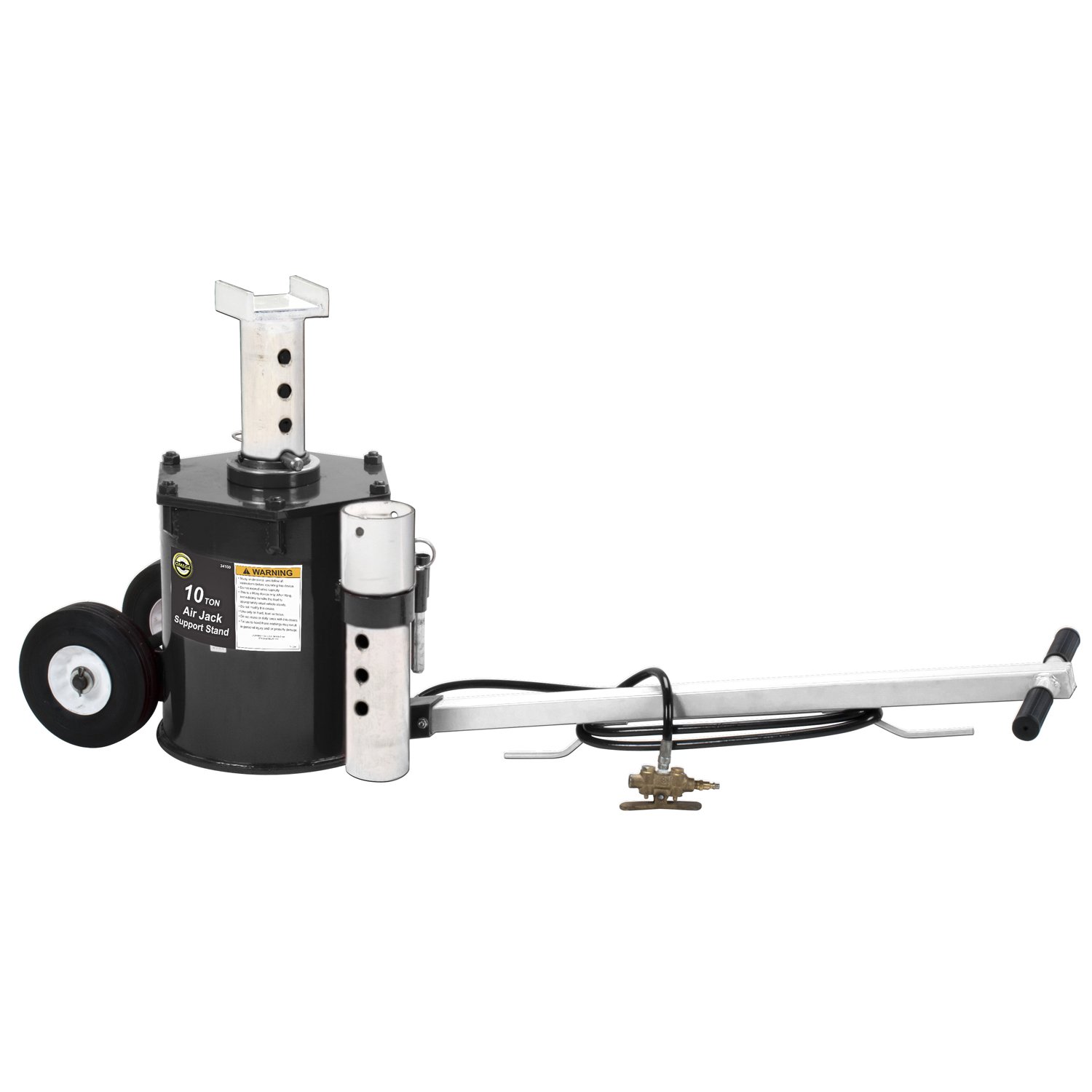 Photo 1 of *FINAL SALE/ NO RETURNS* Omega 34100 Black Air Jack/Support Stand - 10 Ton Capacity