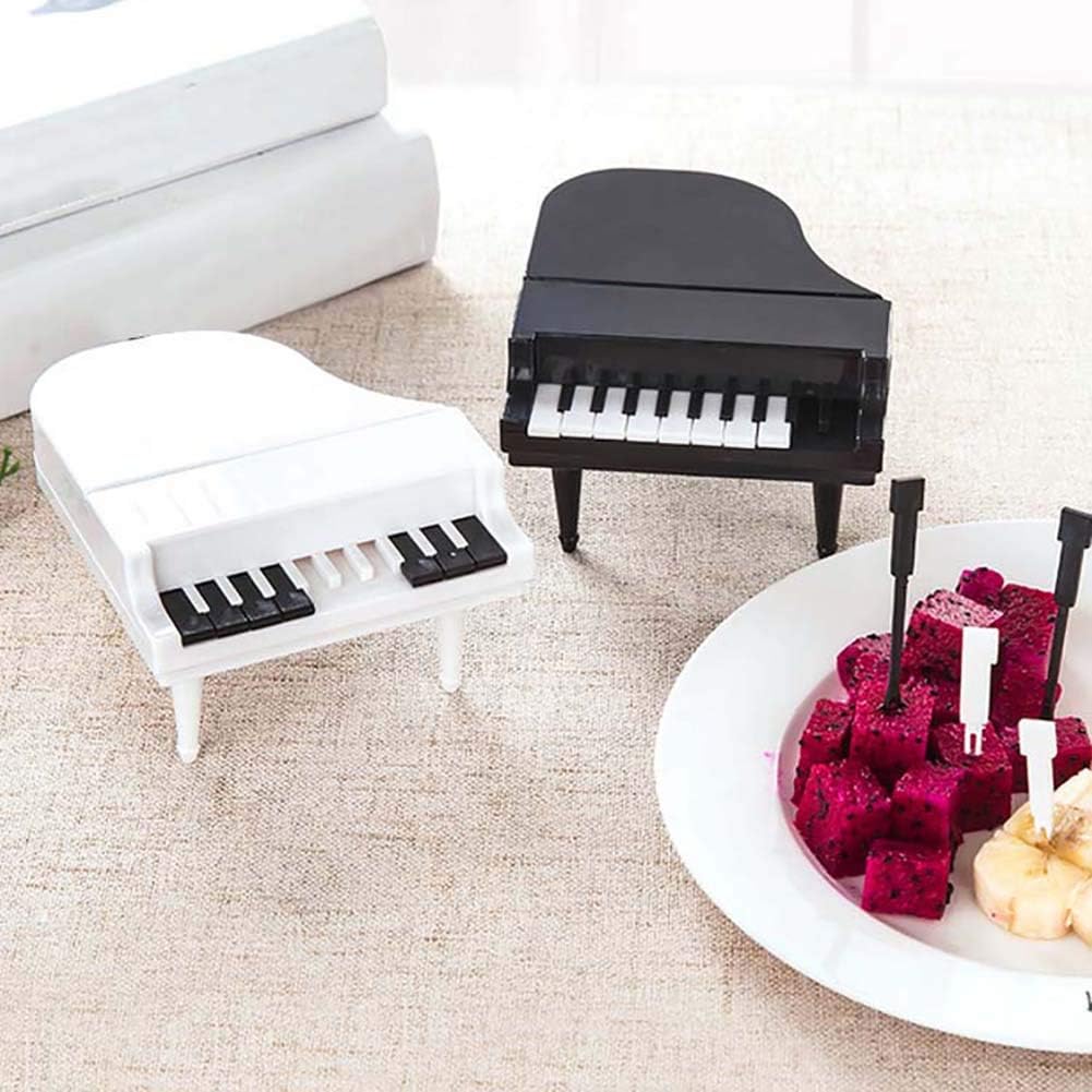 Lot De 9 Fourchettes A Fruits Creatives En Forme De Piano Aperitif Gateau Decoration Pour Snack Sucre Dessert Blanc Etc Pics A Cocktail Pour Gateau Cuisine Maison Vaisselle Et Arts De