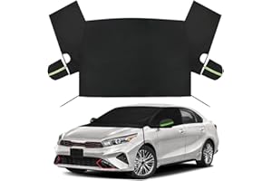 LEZZYRUCK Windshield Snow Cover Replace for 2019-2023 kia Forte, 600D Oxford Cloth Heavy Duty All Weather Winter Frost Guard Windshield Covers with Side Mirror Covers