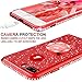iPhone 7 Plus Case, iPhone 8 Plus Case, Glitter Cute Phone Case Girls with Kickstand, Bling Diamond Rhinestone Bumper Ring Stand Thin Soft Protective iPhone 7 Plus/ 8 Plus Case for Girl Women - Red