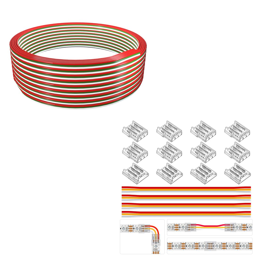 BTF-LIGHTING 3 Pin 10mm 0.39in Width Transparent