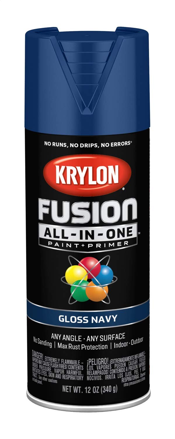 Krylon Fusion All-in-One Spray Paint Navy Blue Finish Quick Dry Wood