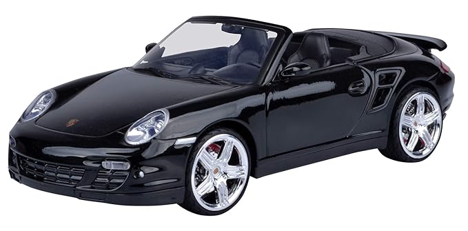 Motormax 1:18 Porsche 911 Turbo Convertible Vehicle, Black