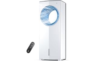 AEROZY Windowless Portable Air Conditioner, Small Evaporative Air Cooler for Room No Window, 3-Speed Settings, 4 Modes, 7H Timer, Remote Control, 4 Ice Packs, Quiet AC Unit for Bedroom, Snow