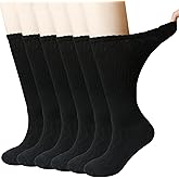 +MD Bamboo Viscose Diabetic Socks for Men & Women 4 & 6 Pairs Crew Non-Binding Moisture Wicking Socks With Seamless Toe