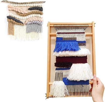Luckyx Holz Webrahmen Strickstuhl Handarbeits Set Von Projekt Hand Webstuhl Set Mit Garn Stellstange Kamm Schiffchen Nylonschnur Und Garn Fur Anfanger Profis Erwachsene Und Kinder Amazon De Kuche Haushalt