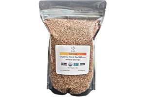 Gorlion Organic Hard Red Winter Wheat Berries 4 LBS. Great for Bread, Pancakes, Waffles, Pastries, Cereals, Salads, Flatbreads, Crackers, Porridges and Sprouted Wheat Products. 12.7% Protein. Resealable Bag.