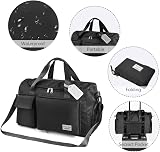 Flintronic Lightweight Travel Gym Duffel Foldable 50L Wet Dry Black view 6