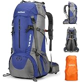 King'sGuard 70L Hiking Backpack with Rain Cover Lightweight Waterproof Travel Camping Backpack Large Backpacking Pack