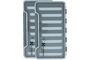 Kingfisher Fishing Large Slim Waterproof Foam Fly Box - 2 Pack