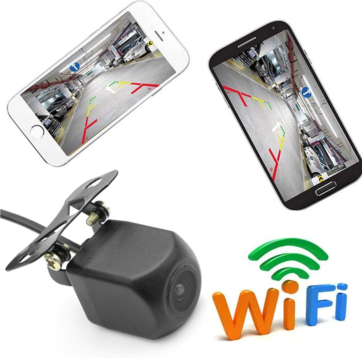GOFORJUMP Cámara de Marcha atrás WiFi Cámara de visión Trasera para Coche 12V Mini Cuerpo Tacógrafo a Prueba de Agua para iPhone y Android