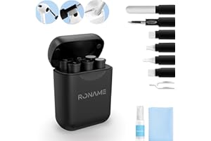 RONAME Cleaner Kit for Airpod, iPhone Cleaning Kit, Multi-Function Airpod Cleaner Kit Soft Brush for Phone Charging Port, Headphone, Earbuds, Earpods, Earphone,iPod, Case, iPhone, iPad, Laptop,Camera,Black