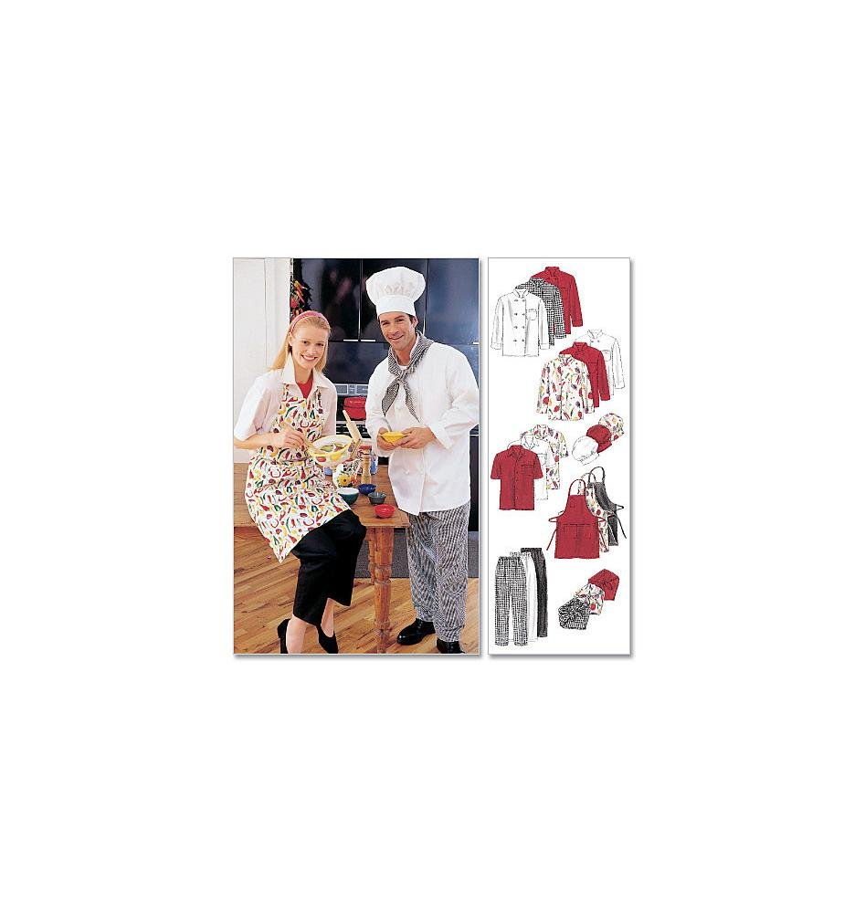 Misses' and Men's Jacket, Shirt, Apron, Pull-On Pants, Neckerchief and Hat, M2233, Size XLG