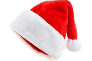 Gorbgle Santa Hat, Christmas Hat, Santa Hats for Women and Men, Adult Classic Velvet Christmas Hats for Christmas Holiday Festive New Year Party Headwear Decorations and Supplies