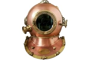 Nagina International Bronze US Navy Mark V Deep SCA Antique Diving Helmet Replica for Adults, Unisex, Home & Desk Decor