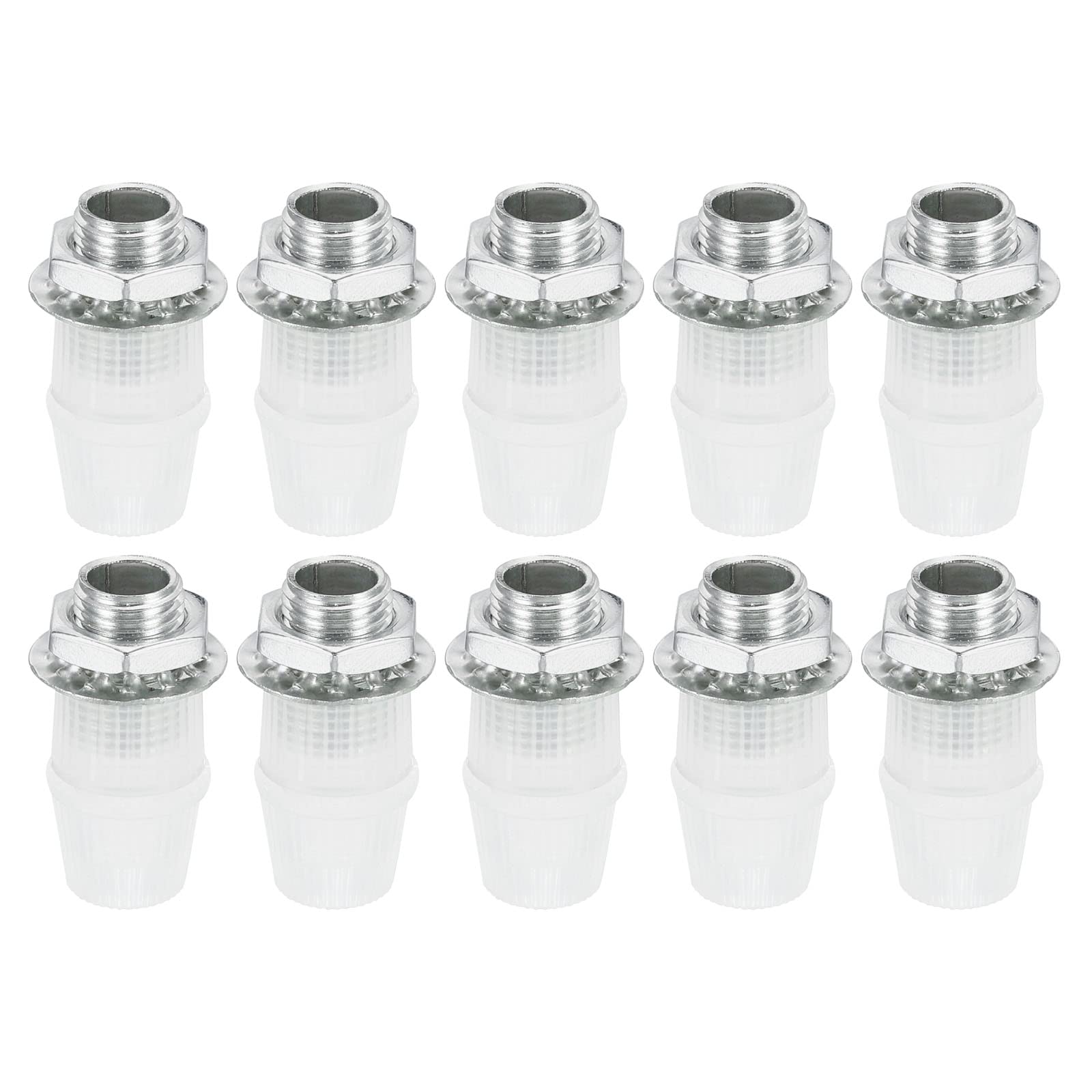 PATIKIL Lighting Cord Grips Connector, Carbon Steel Light Cable Glands with Threaded Pipe, 10Pcs for Wiring Hanging Light Ceiling Pendant Lamp, Clear