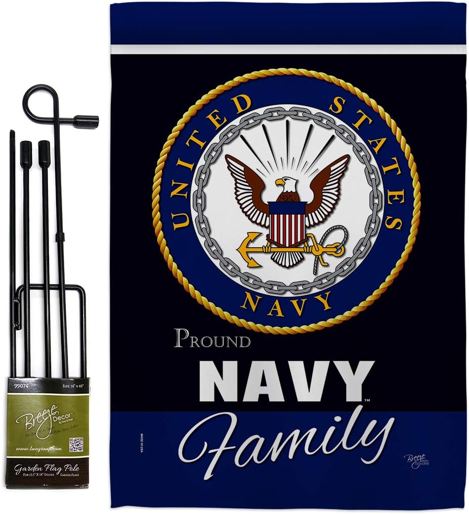 GS108412-BO US Navy Proudly Family Americana Military Veteran Armed Forces USN Decorative Gift Vertical 13