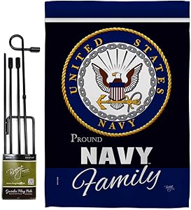 GS108412-BO US Navy Proudly Family Americana Military Veteran Armed Forces USN Decorative Gift Vertical 13