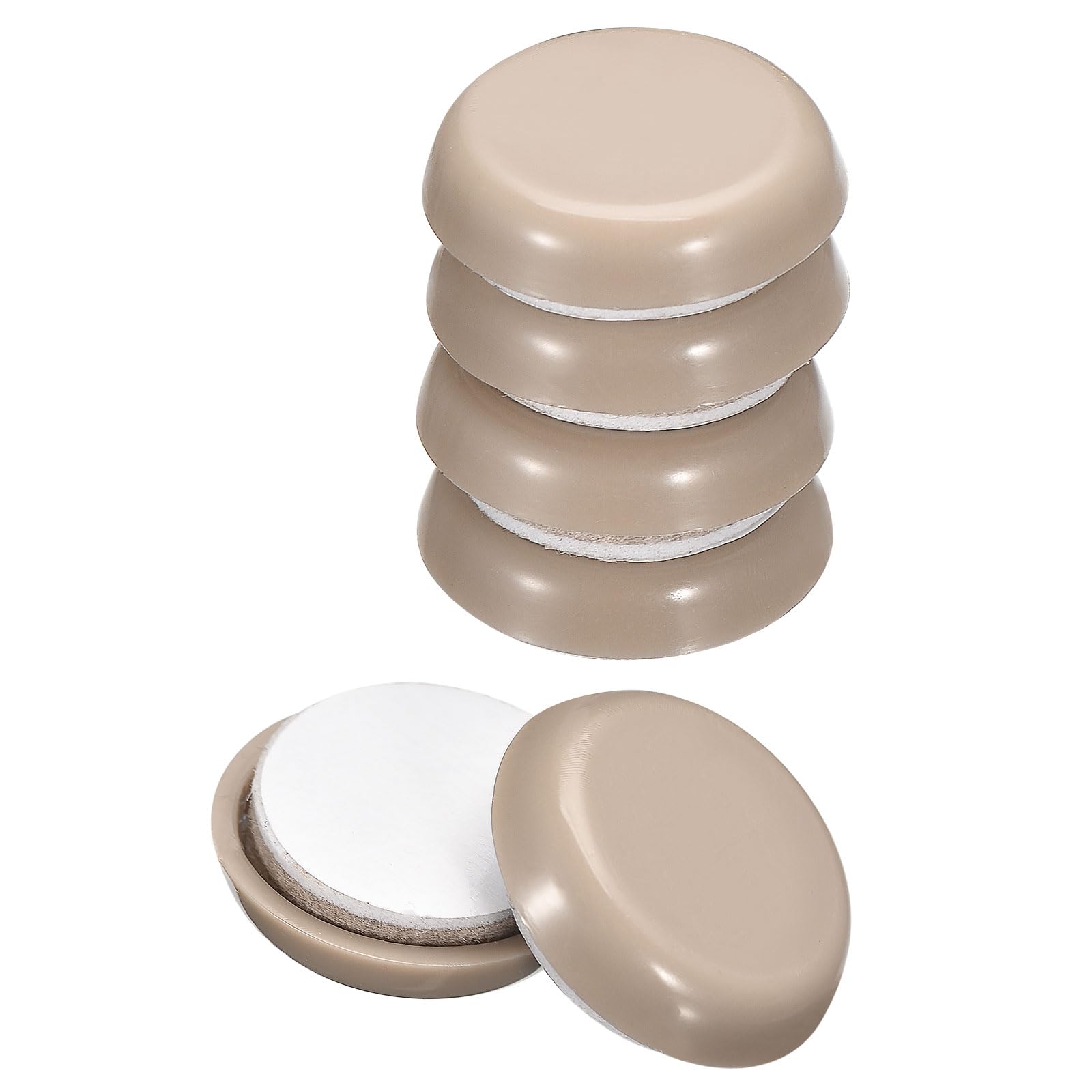 Photo 1 of uxcell Furniture Sliders, 24Pcs 1" - Plastic Self-Adhesive Round Sliding Pads, Chair Glides for Carpeted Tile Vinyl Hardwood Floors (Grey)