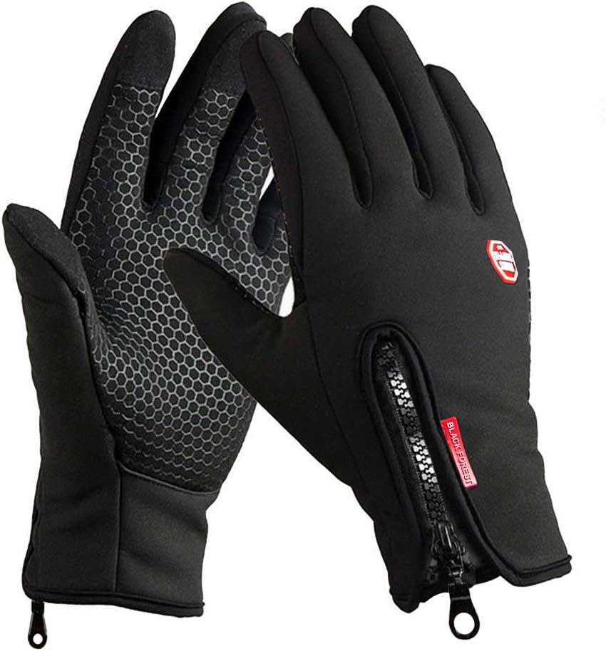 Touch Screen Gloves, solawill Waterproof Cycling Gloves Warm Windproof Winter Gloves Full Finger Adjustable Size Outdoor Bike Gloves for Men and Women, Running, Walking, Riding, Working Outdoor