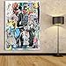 Faicai Art Modern Pop Art Banksy Graffiti Canvas Painting Graffiti Art Prints Colorful Charlie Chaplin Oil Painting Modern Wall Art Posters Living Kids Room Decor Home Decorations Framed 24