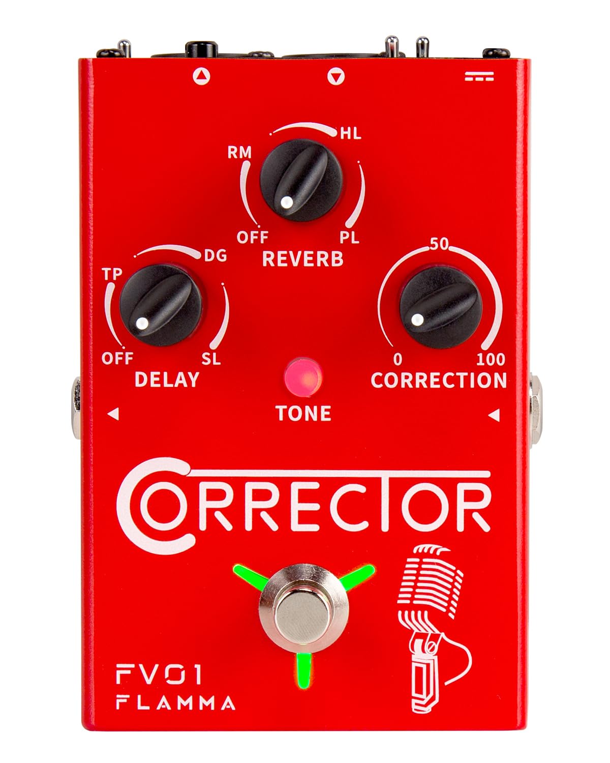 FLAMMA FV01 Vocal Effects Processor Pitch Correction Voice Pedal Vocal Stompbox Microphone Amplifier for Singer Live Singing Streaming Recording with Delay Reverb Acoustic Guitar Playing