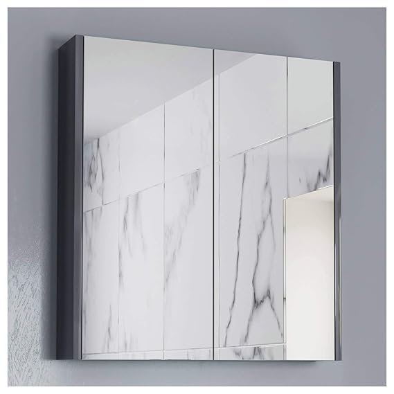 Aurora 600mm Bathroom Mirror 2 Door Storage Cupboard Wall