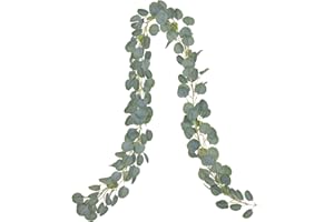 DearHouse Artificial Eucalyptus Garland Faux Silk Eucalyptus Leaves Vines Handmade Garland Greenery Wedding Backdrop Arch Wall Decor