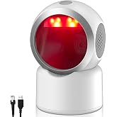 2D QR Barcode Scanner Omnidirectional Hands-Free USB Automatic Barcode Reader for Mobile Payment Computer Screen Scan