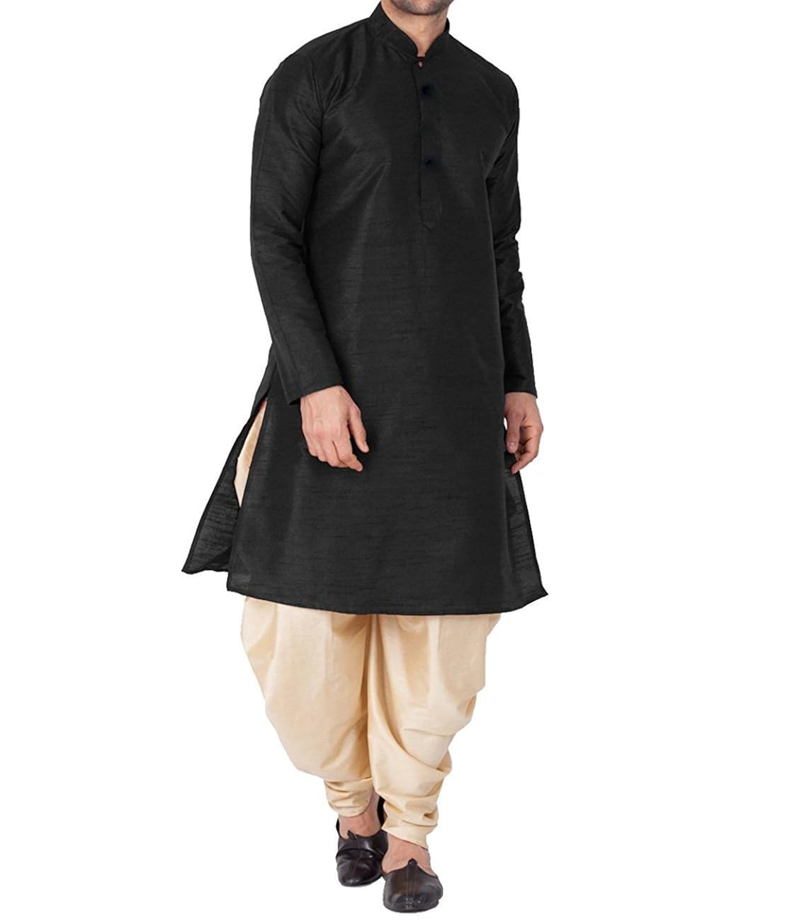 royal kurta men's silk blend straight kurta salwar set