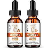 Vemluta 2 Packs Liposomal Vitamin C 2000mg Liquid Drop, High Absorption VC Complex Rose HIPS with Echinacea, Citrus Bioflavonoids, Zinc, Vitamin D3 for Immune System & Antioxidant,4 FL Oz