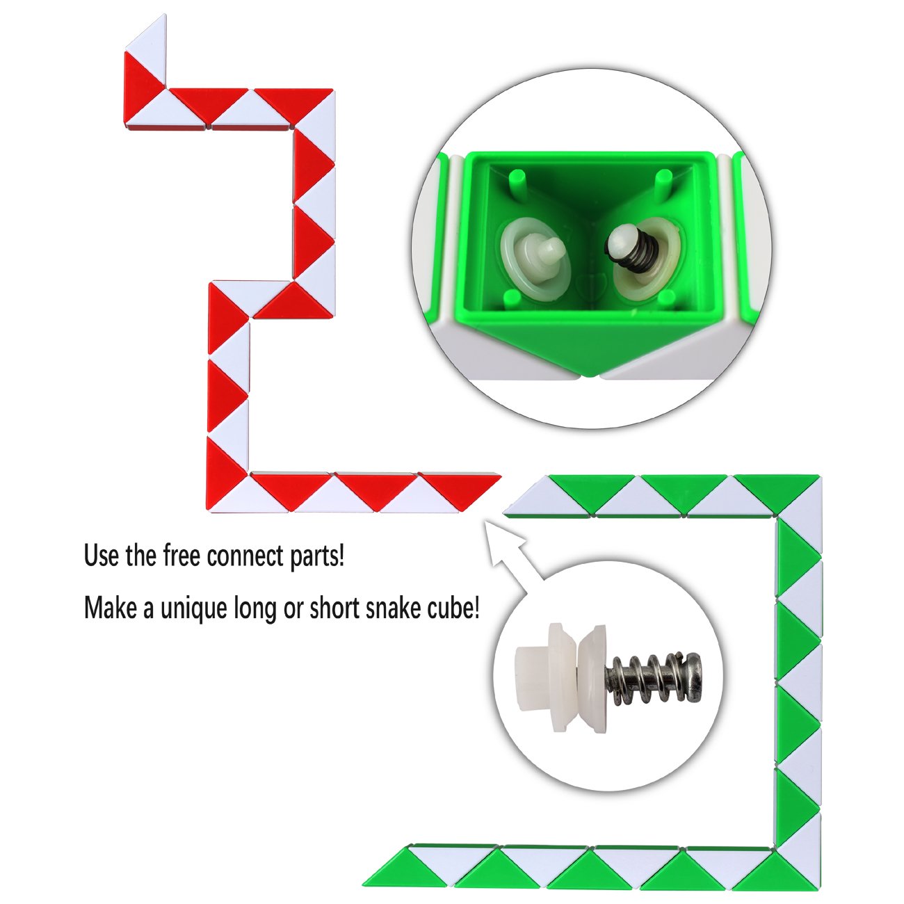 Snake Speed Cube Puzzle Fidget Cube toys 3x3 stickerless Magic Ruler Twist Cube Puzzles 3PCS Christmas Gifts Stocking Stuffers Easter Basket fillers