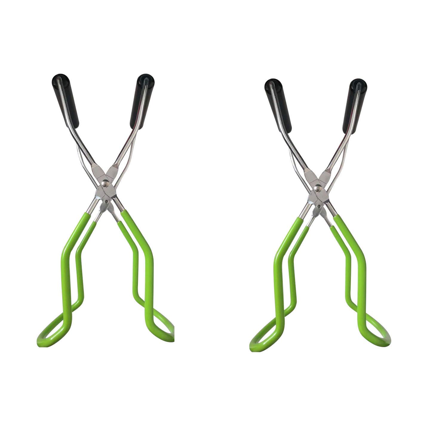 Canning Jar Lifter Tongs,Glass Jar Lifter, Anti-Scald Clip Bottle Lifter Kitchen Tools for Home Restaurant Hotel,Stainless Steel Jar Lifter with Grip Handle for Hot Preserving Glasses (2 pieces green)