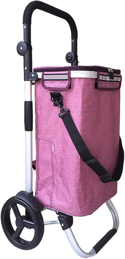 Shopping Trolley Foldable Shopping Cart with Insulated Cooling Bag