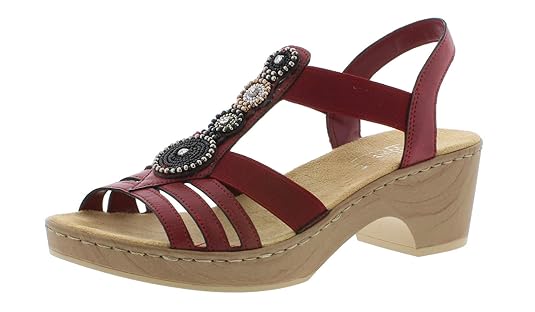 Rieker V28S8 Damen Riemchensandale,Sandalette,Sommerschuh,Absatz